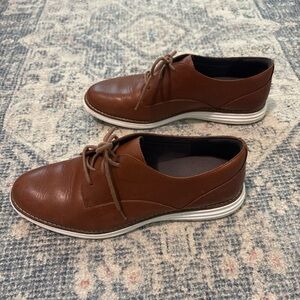 Cole Haan Brown Leather Flats with White Sole